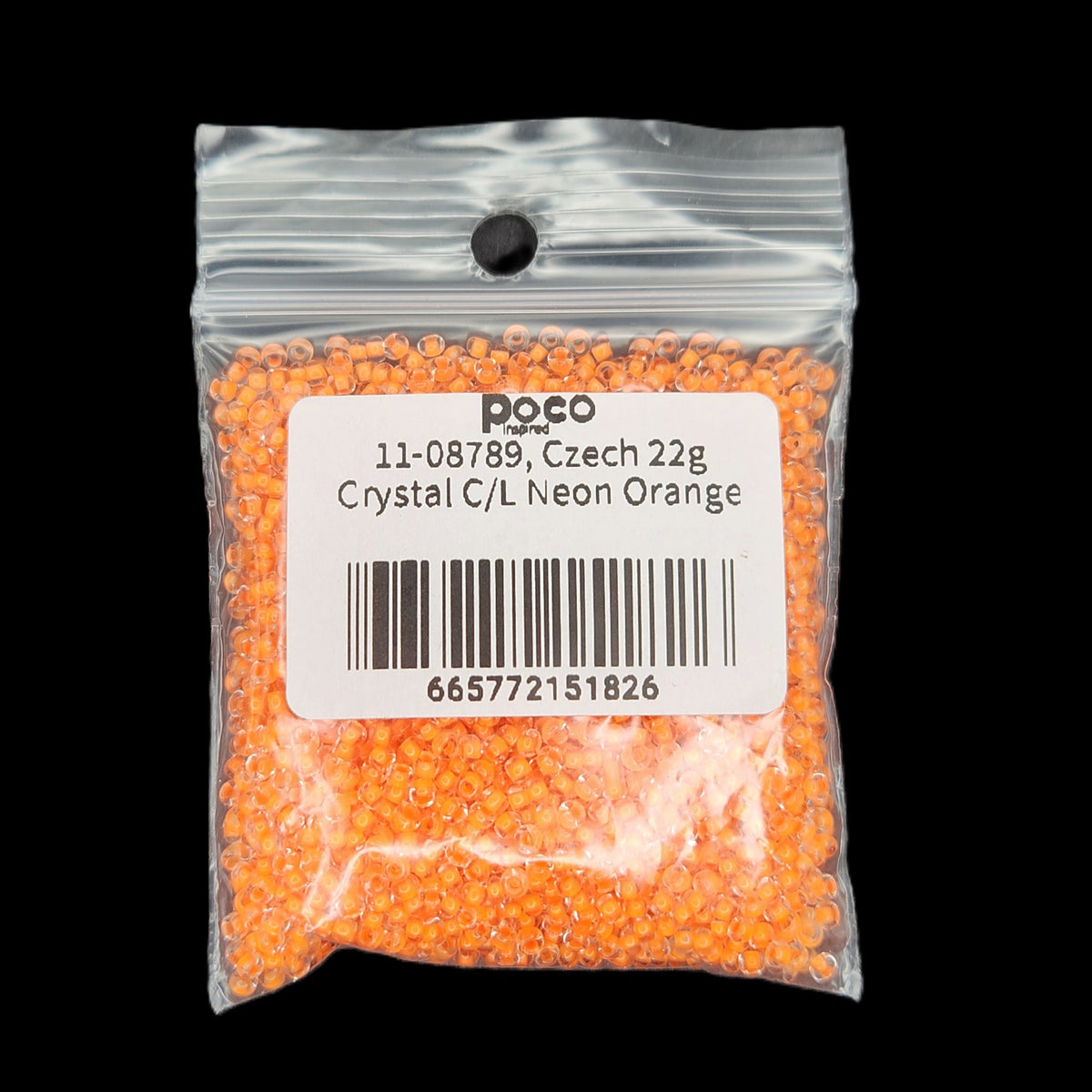 11-08789, Czech 22g Crystal C/L Neon Orange