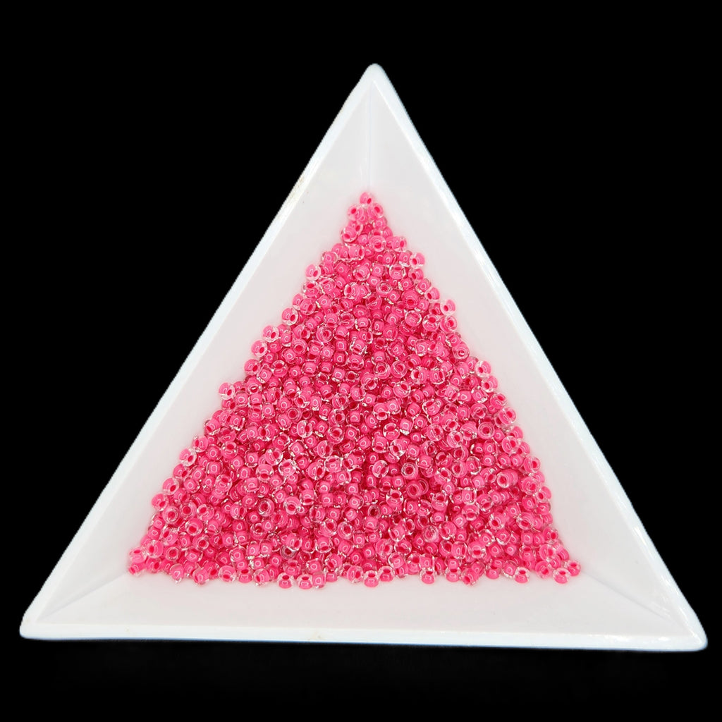 11-08A77, Czech 22g Color Lined Terra Intensive Rose