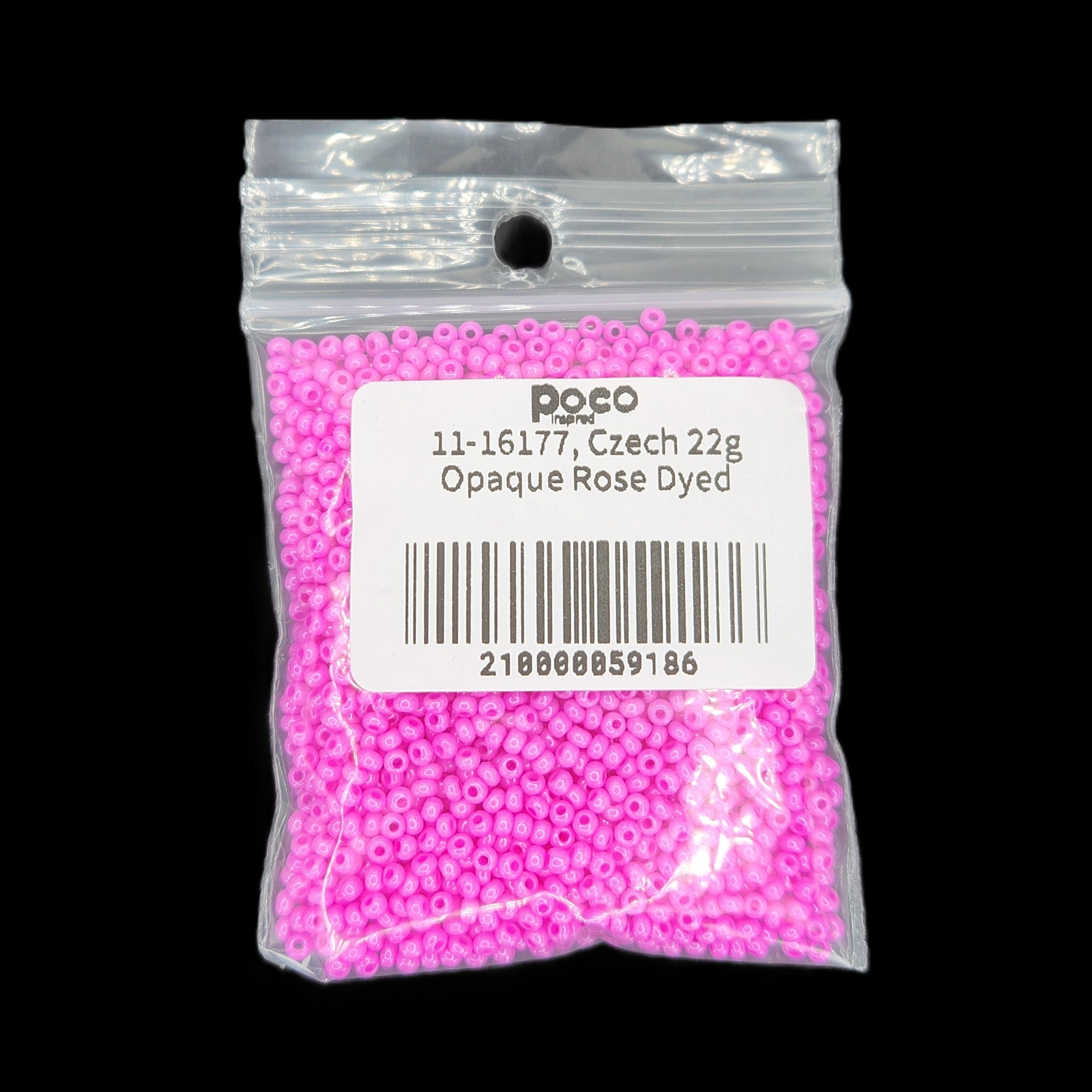 11-16177, Czech 22g Opaque Rose Dyed