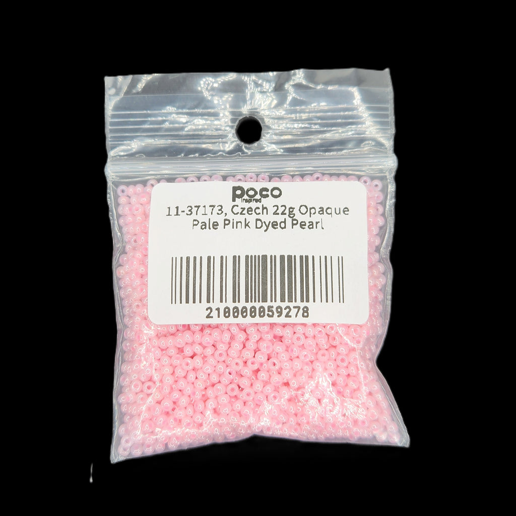 11-37173, Czech 22g Opaque Pale Pink Dyed Pearl