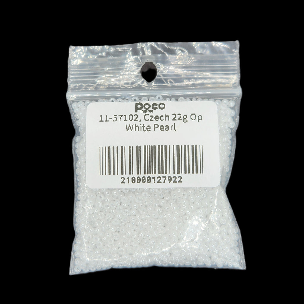 11-57102, Czech 22g Op White Pearl