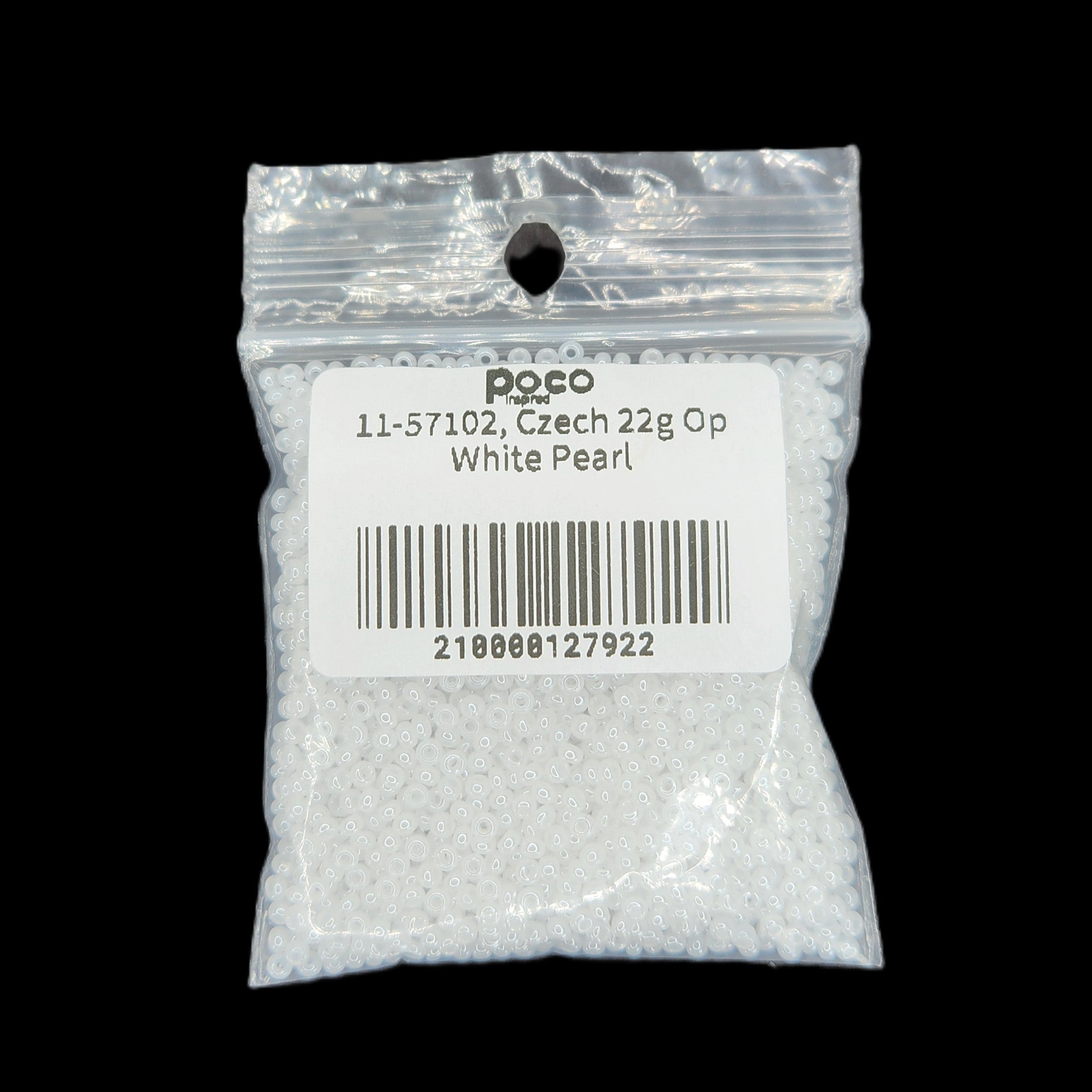 11-57102, Czech 22g Op White Pearl
