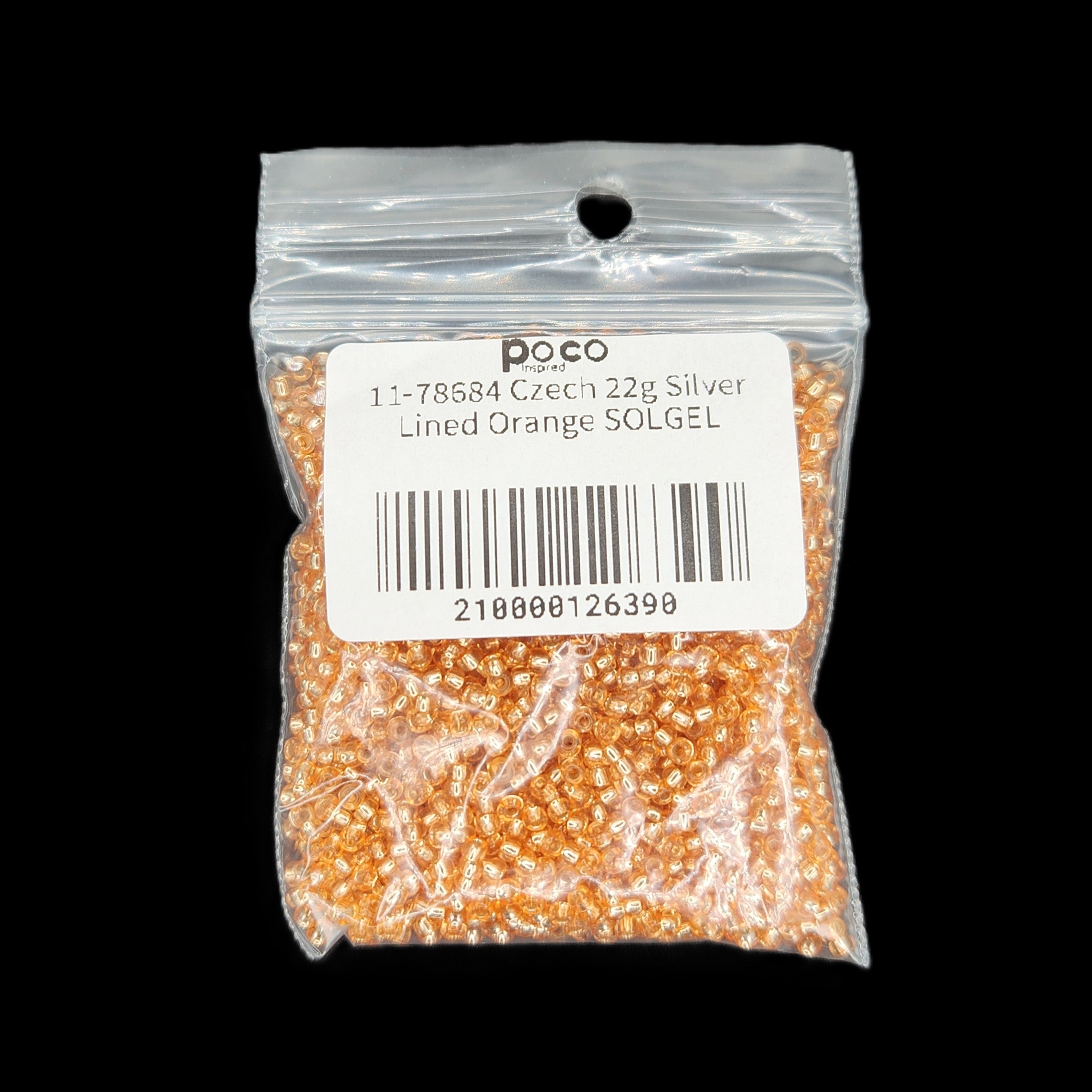 11-78684 Czech 22g Silver Lined Orange SOLGEL