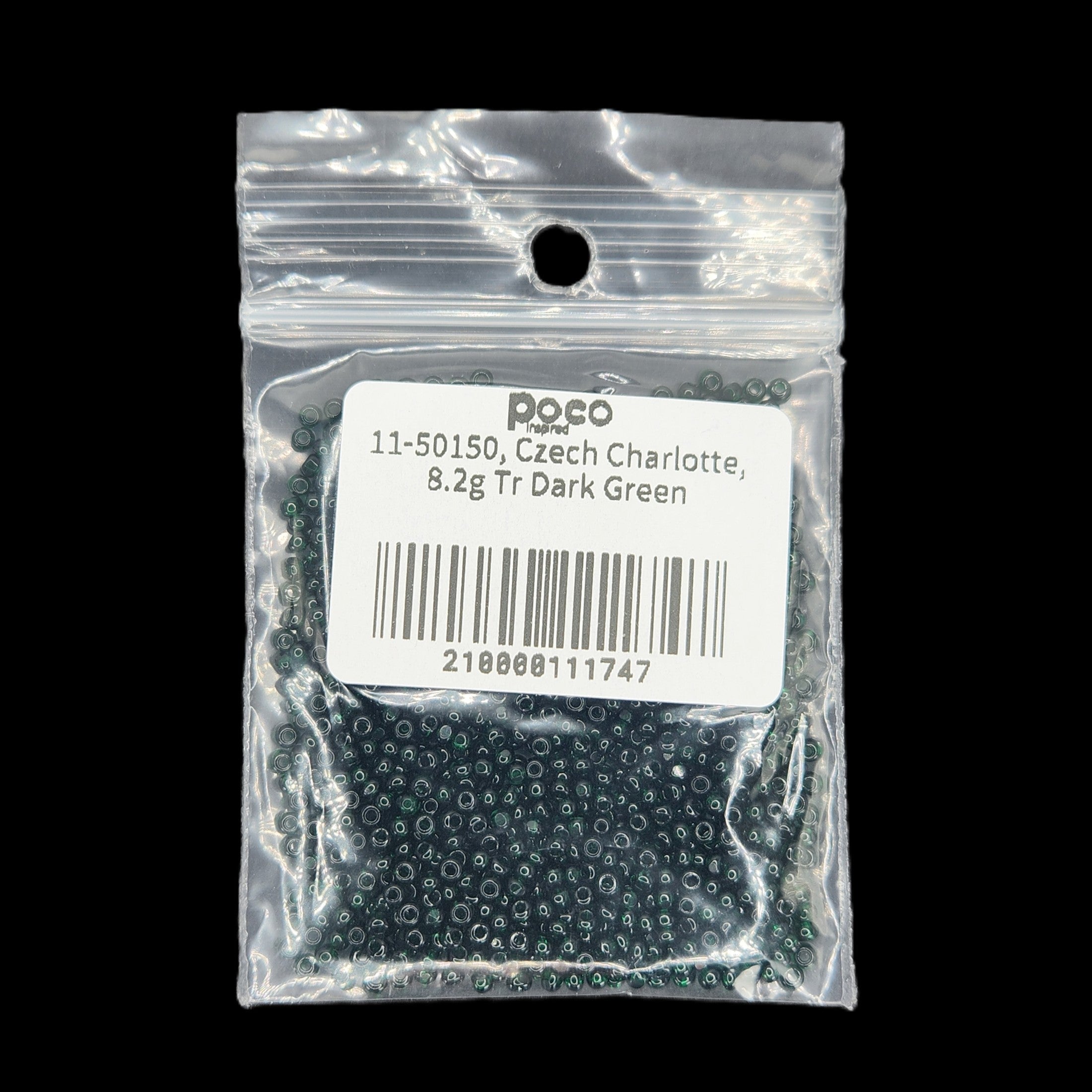 11-50150, Czech Charlotte, 8.2g Tr Dark Green