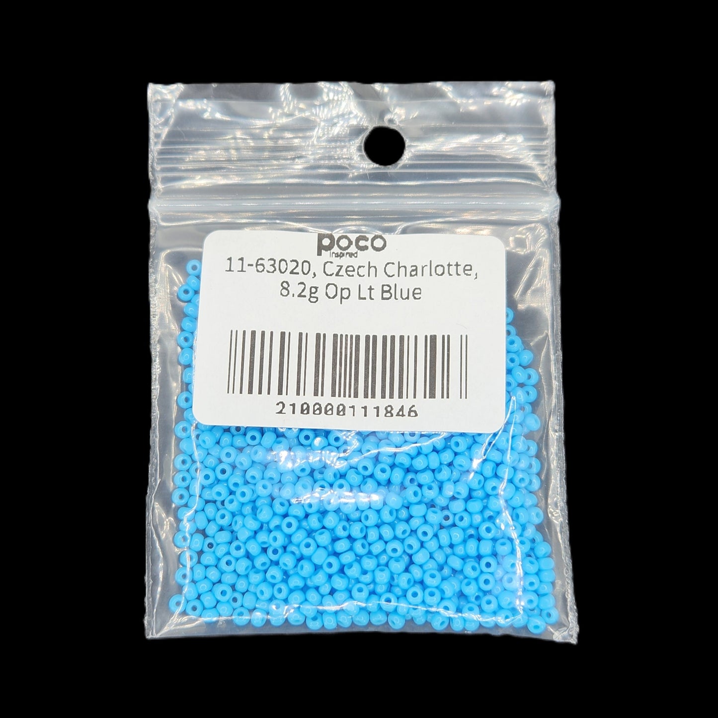 11-63020, Czech Charlotte, 8.2g Op Lt Blue