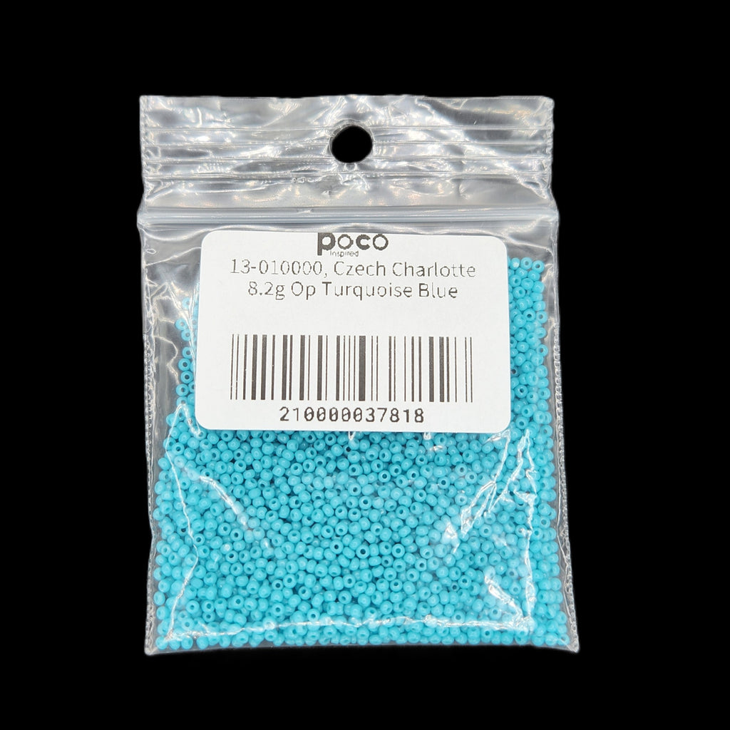 13-01000, Czech Charlotte 8.2g Op Turquoise Blue