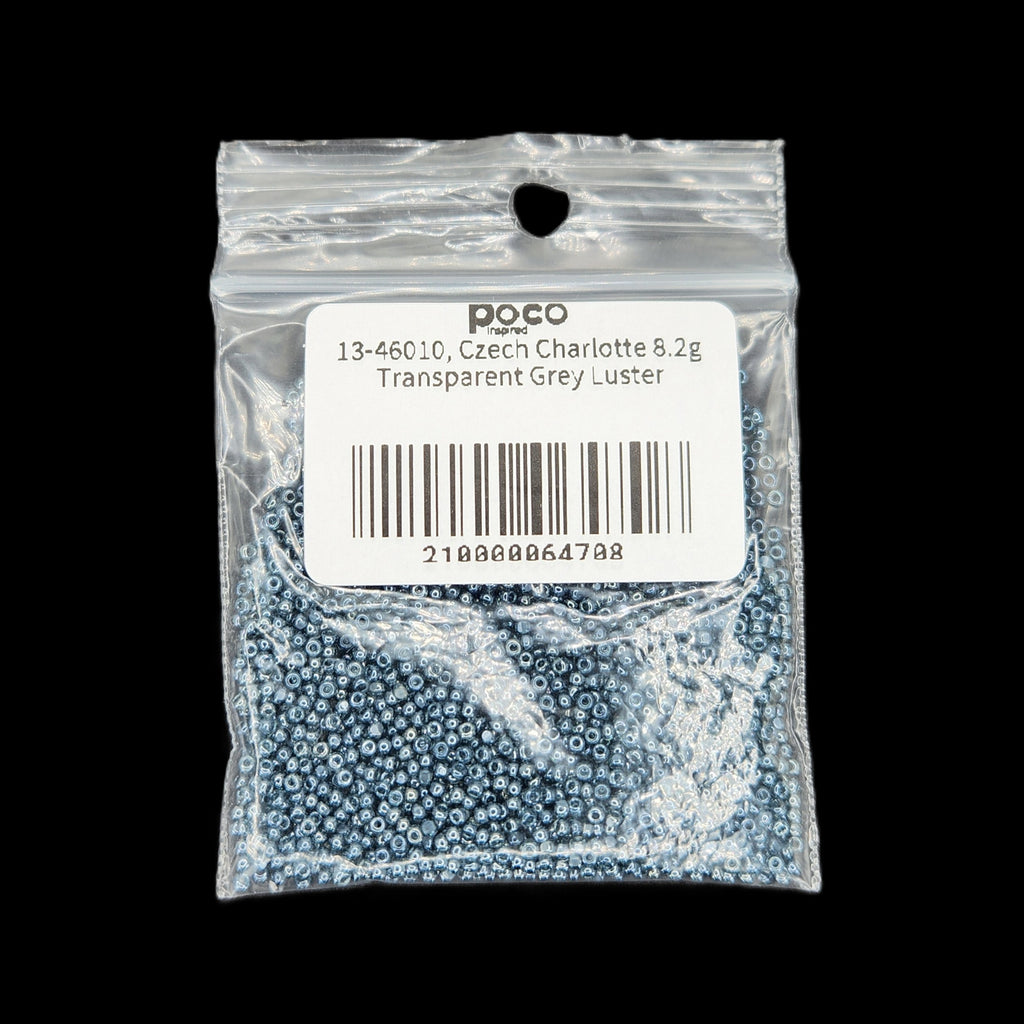 13-46010, Czech Charlotte 8.2g Transparent Grey Luster