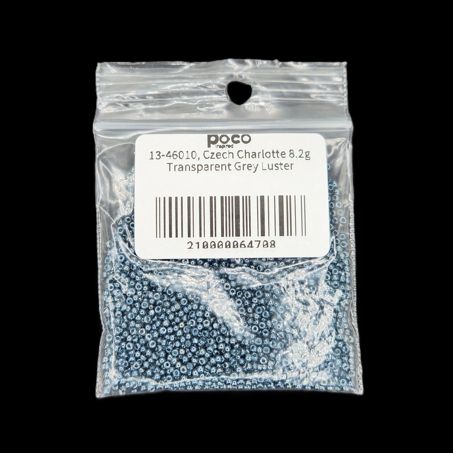 13-46010, Czech Charlotte 8.2g Transparent Grey Luster