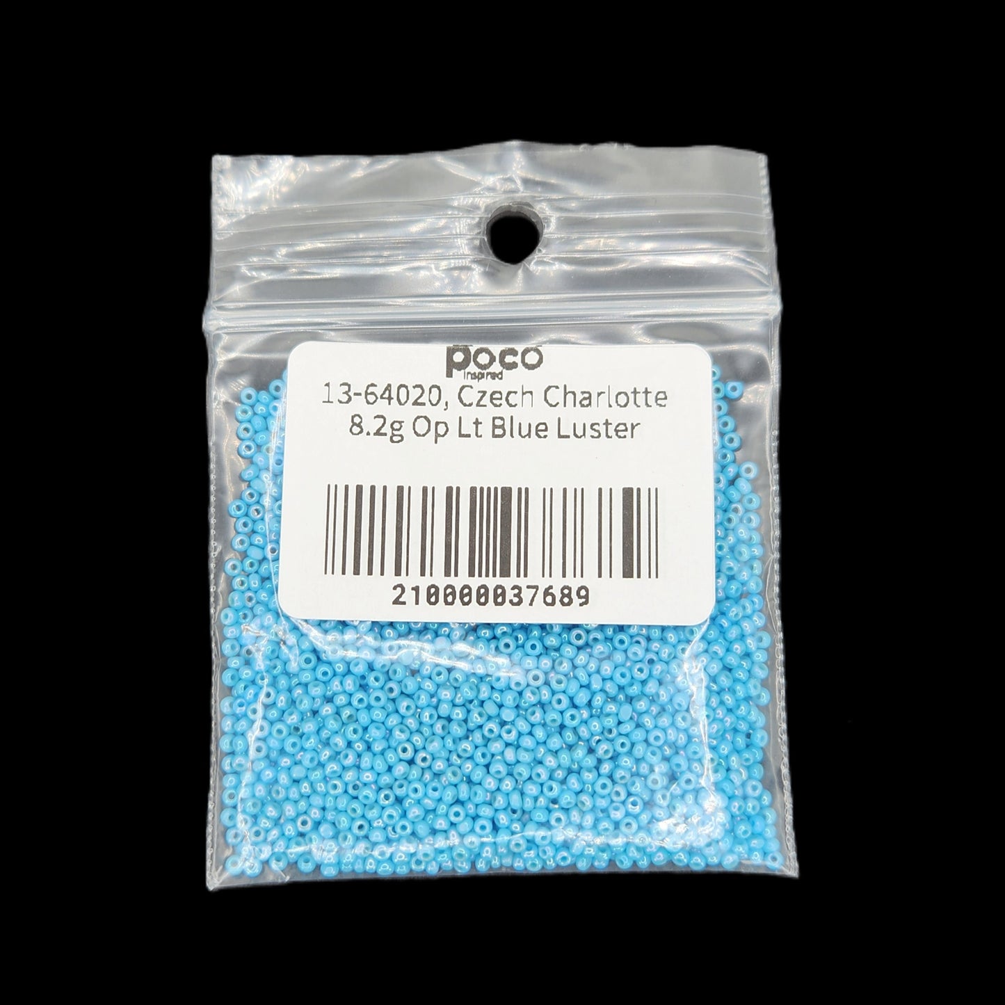 13-64020, Czech Charlotte 8.2g Op Lt Blue Luster