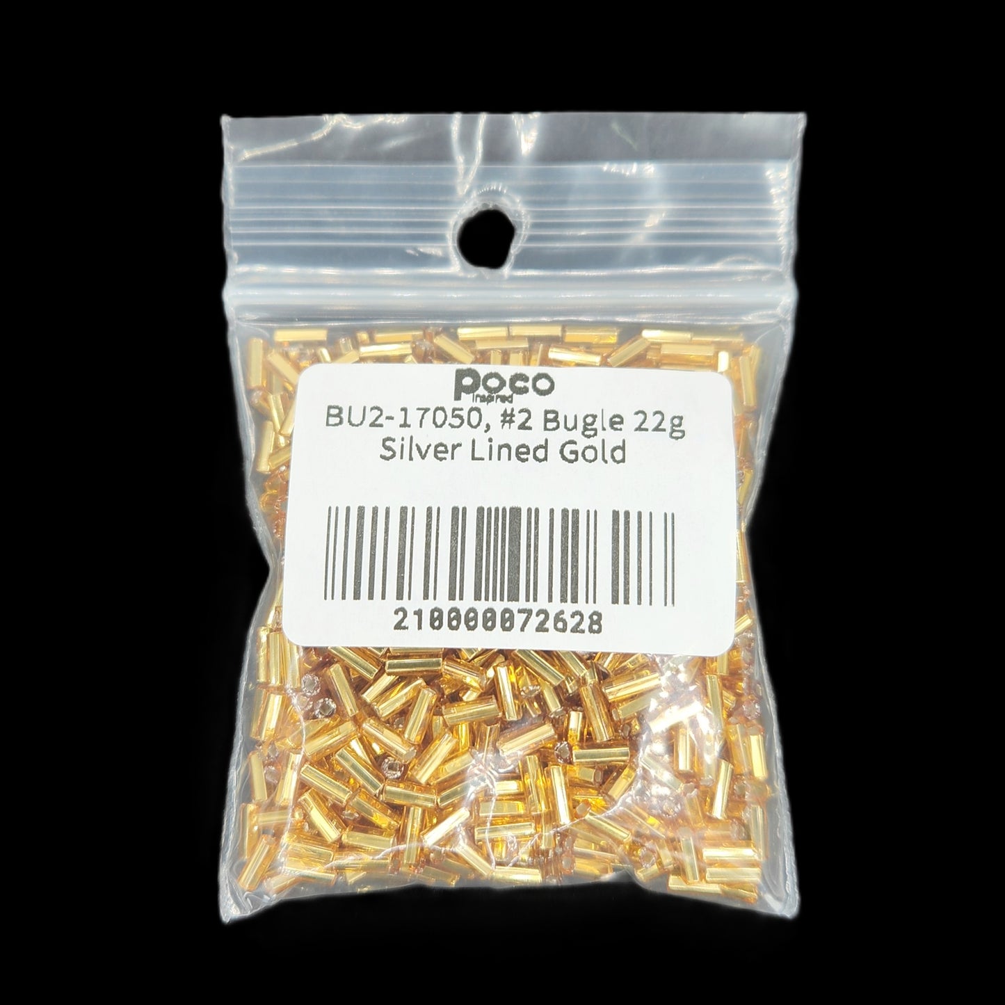 BU2-17050, #2 Bugle 22g Silver Lined Gold