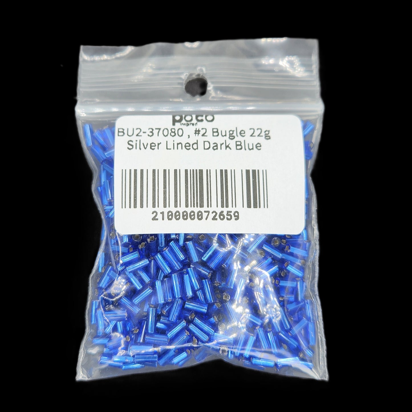 BU2-37080 , #2 Bugle 22g Silver Lined Dark Blue