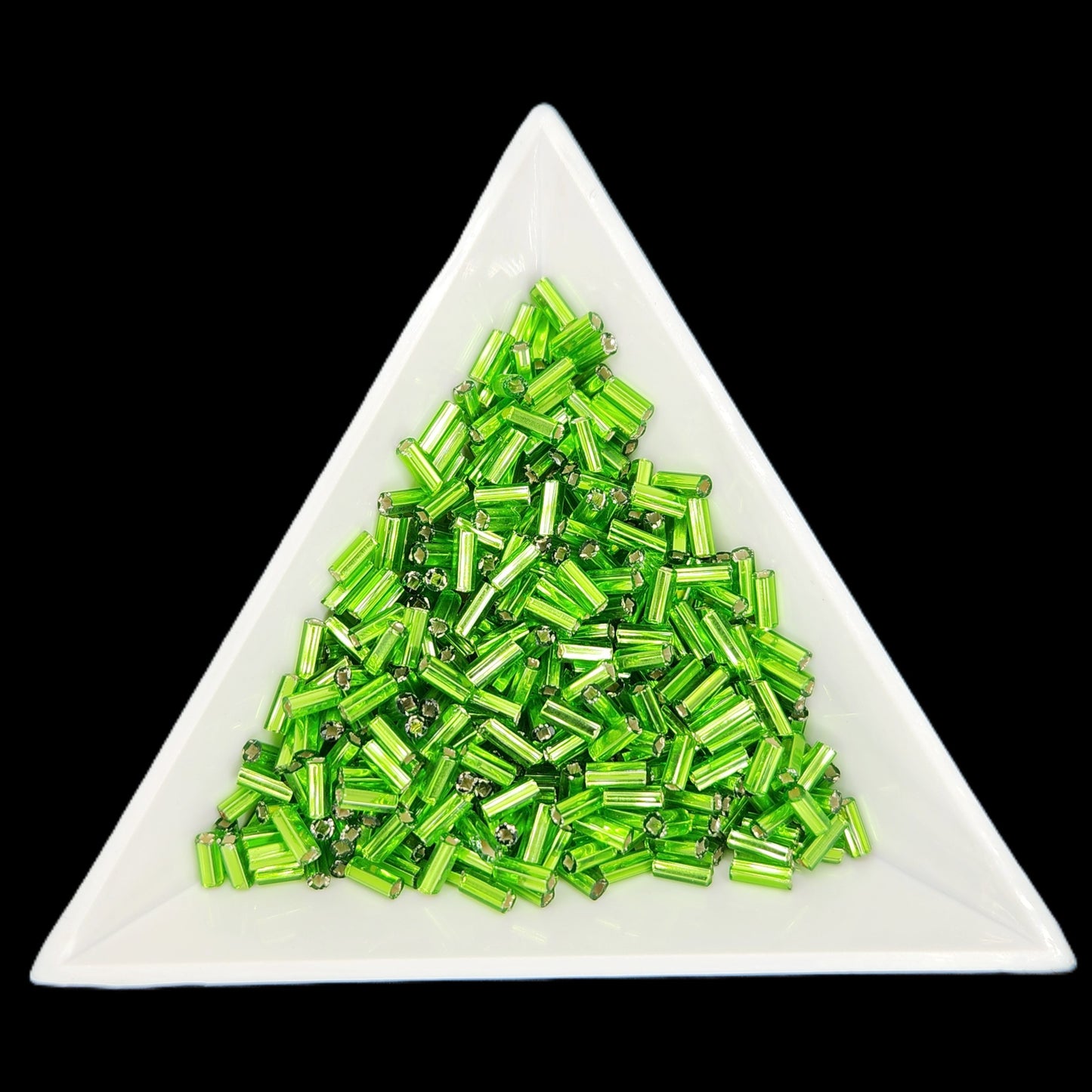 BU2-57430, #2 Bugle 22g Silver Lined Pale Green