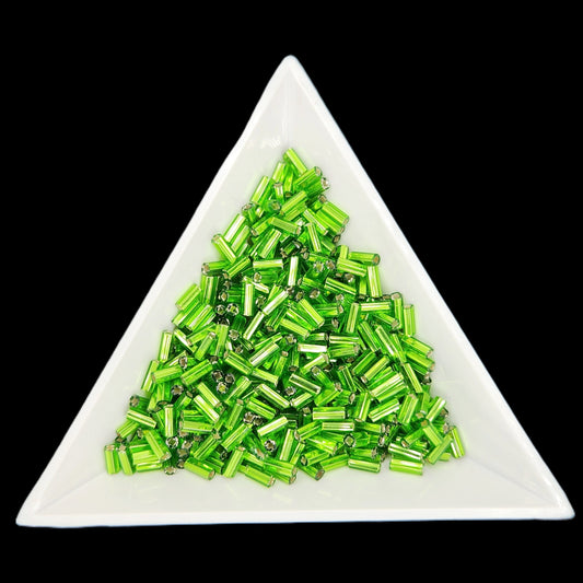 BU2-57430, #2 Bugle 22g Silver Lined Pale Green