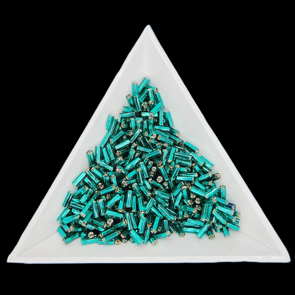 BU2-57710 , #2 Bugle 22g Silver Lined Teal Green