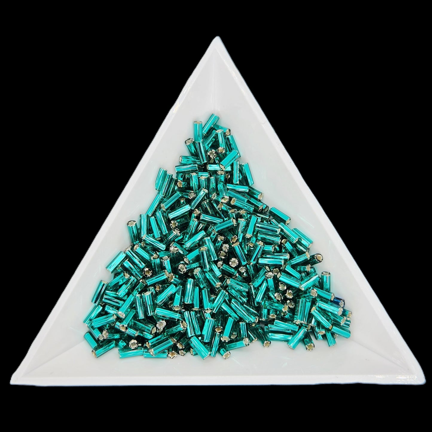 BU2-57710 , #2 Bugle 22g Silver Lined Teal Green