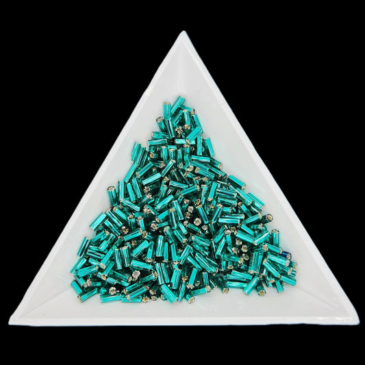 BU2-57710 , #2 Bugle 22g Silver Lined Teal Green
