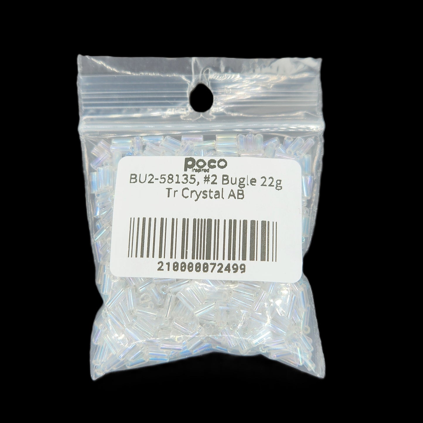 BU2-58135, #2 Bugle 22g Tr Crystal AB