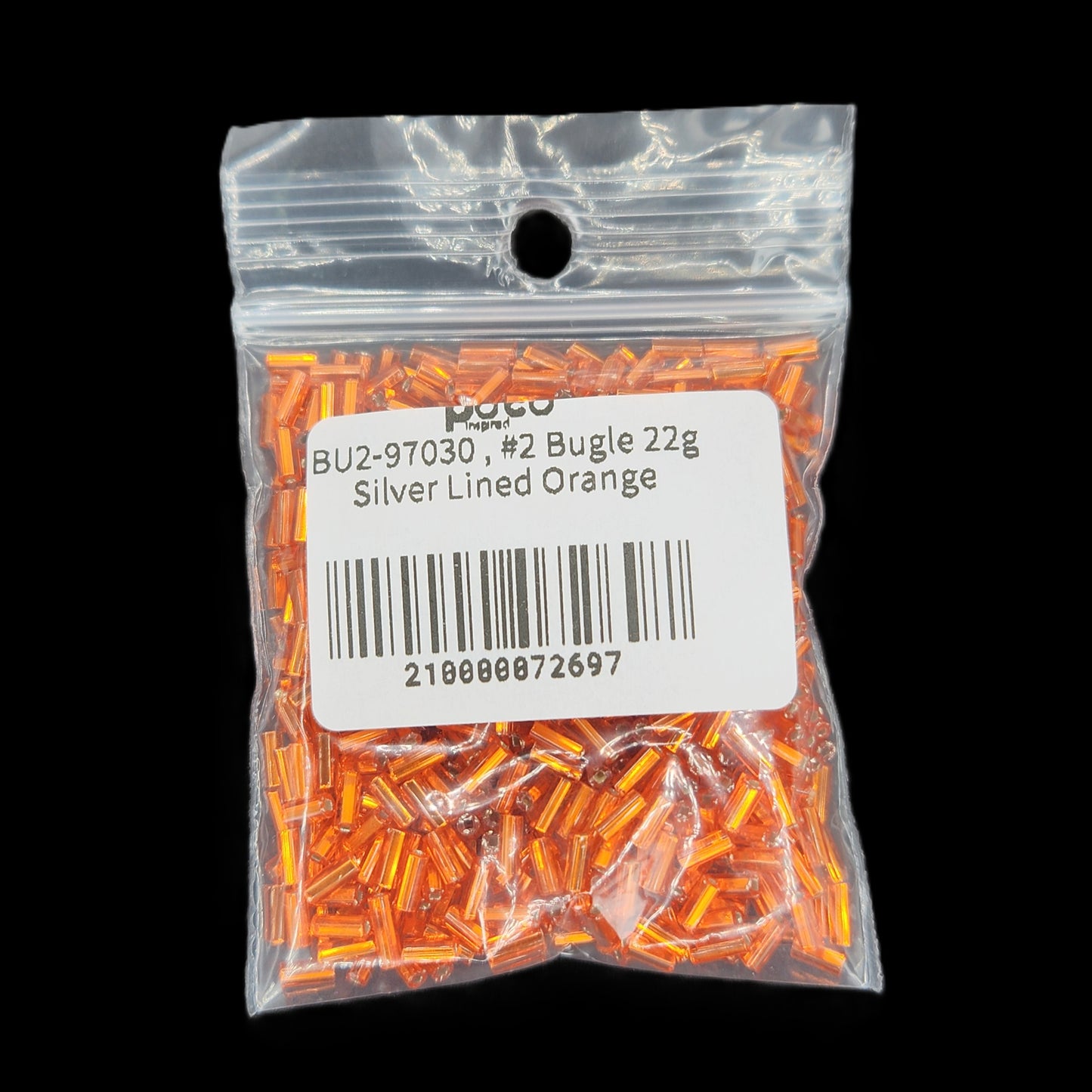 BU2-97030 , #2 Bugle 22g Silver Lined Orange