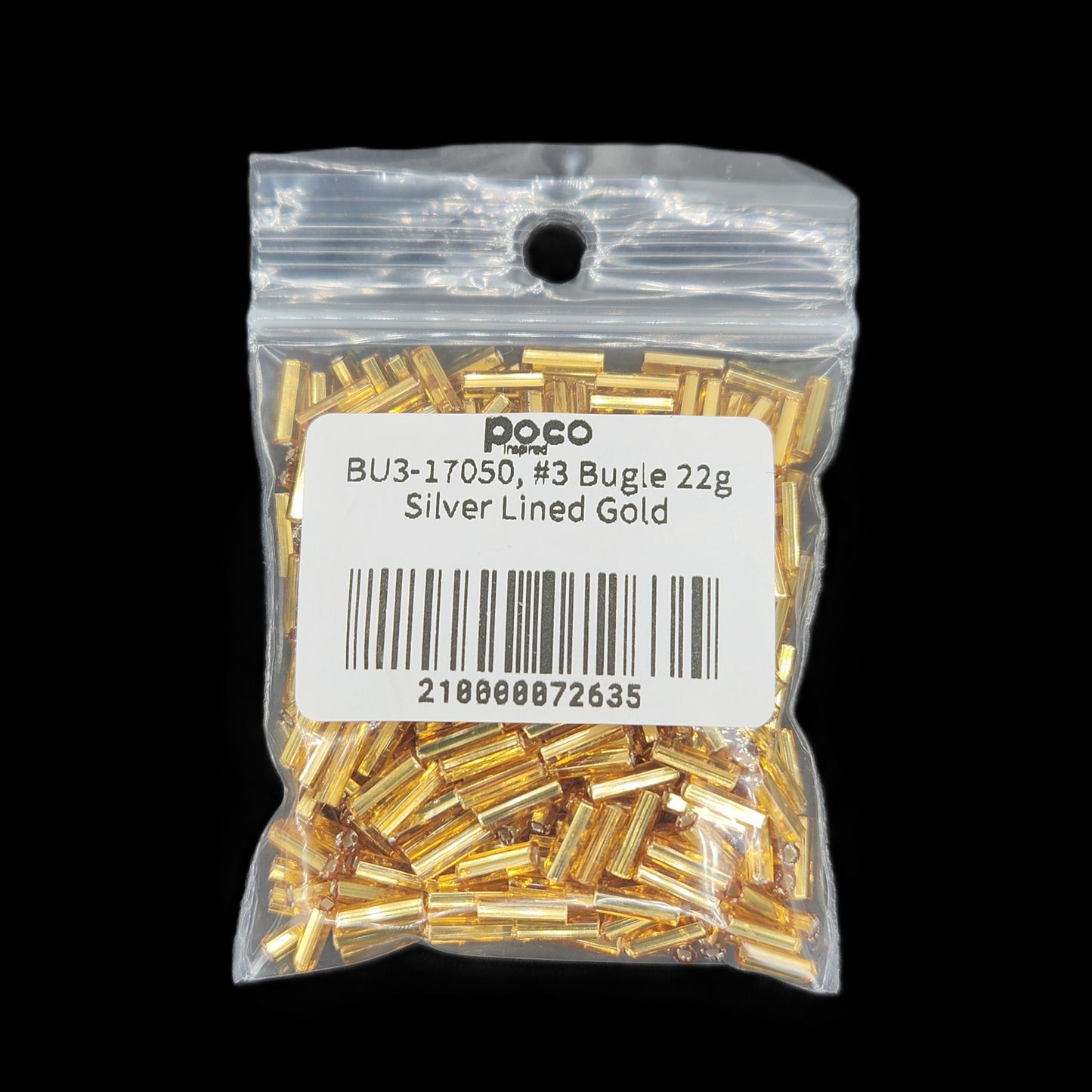 BU3-17050, #3 Bugle 22g Silver Lined Gold