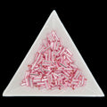 BU3-18273, #3 Bugle 22g Silver Lined Pink Dyed