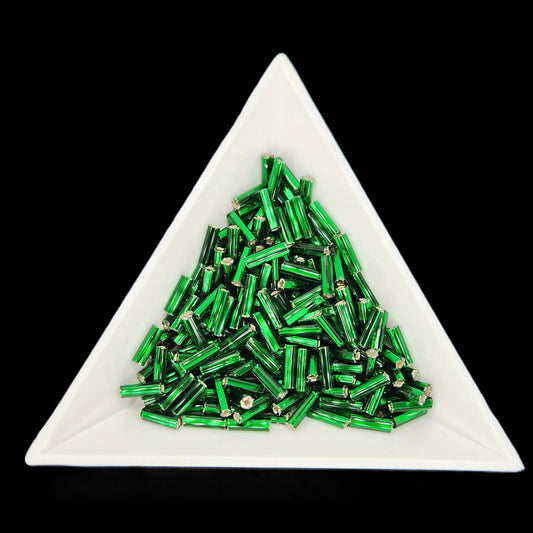 BU3-57620, #3 Bugle 22g Silver Lined Green