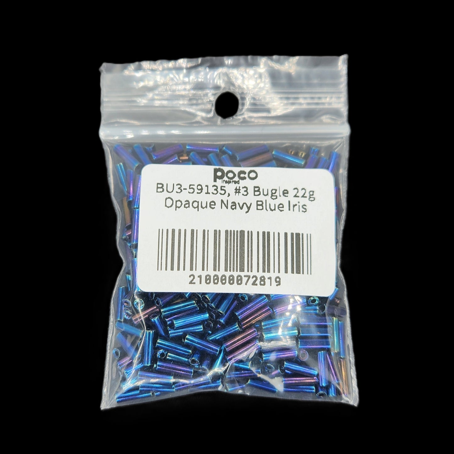 BU3-59135, #3 Bugle 22g Opaque Navy Blue Iris