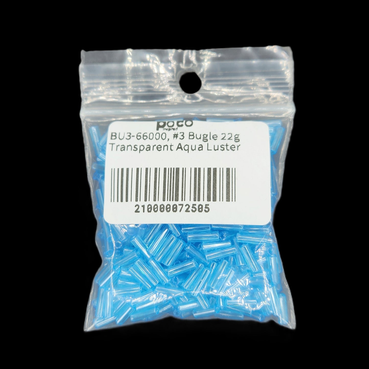 BU3-66000, #3 Bugle 22g Transparent Aqua Luster