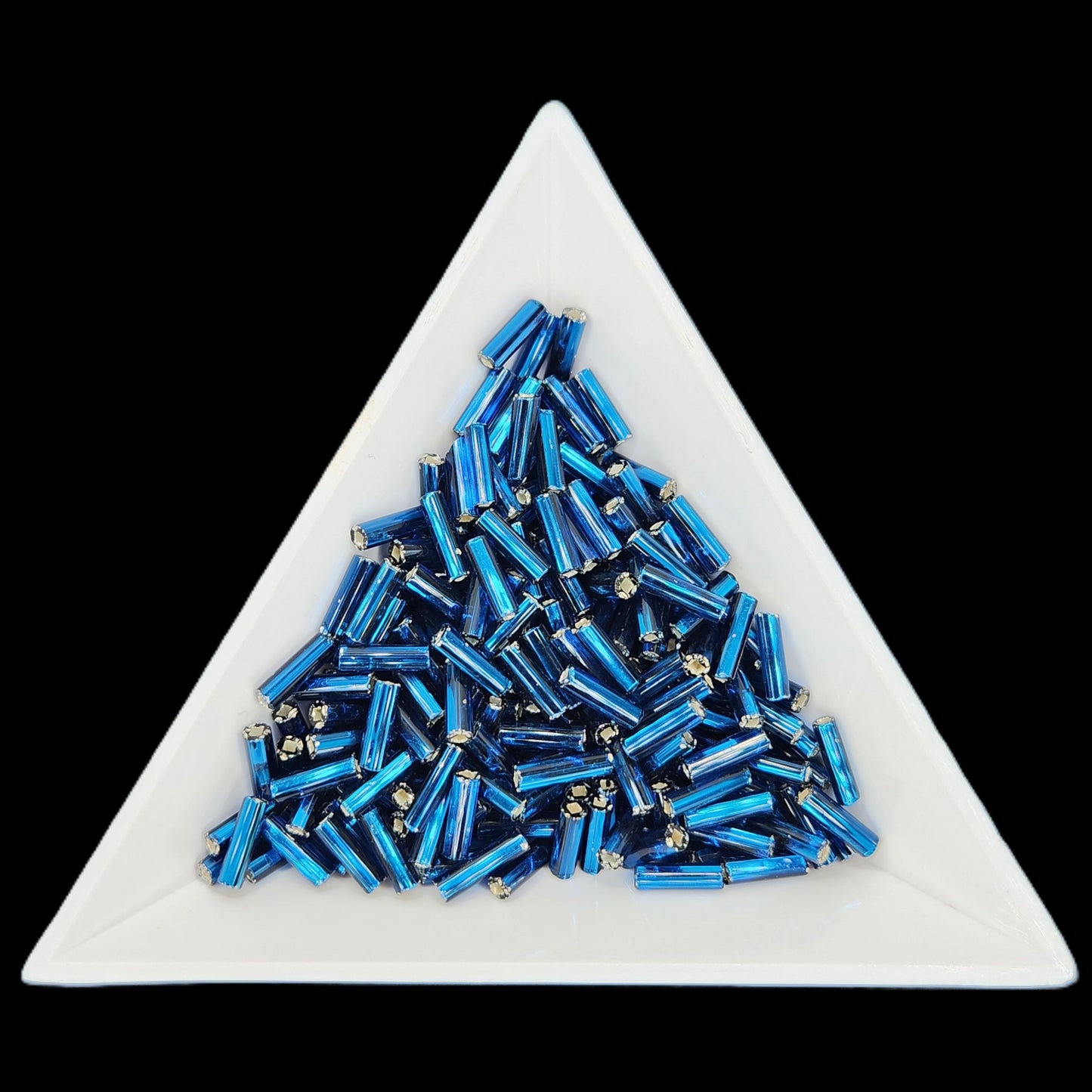 BU3-67100, #3 Bugle 22g Silver Lined Dark Aqua