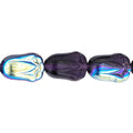 Tulip Flower Czech Glass, Black with Blue AB Finish 8x11mm - PoCo Inspired