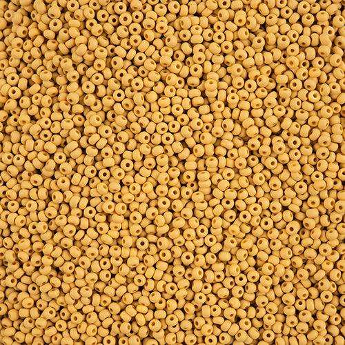 10-42124, Czech 22g PermaLux Dyed Chalk Yellow Brown Matte - PoCo Inspired