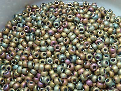 8-2035, Miyuki 22g Matte Metallic Khaki Iris