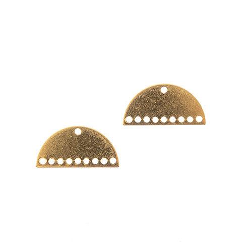 Metal Blank - Half Moon Semi Circle w/10 holes, 24g