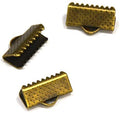 Ribbon End - 10 pc Antq Brass 13x7mm