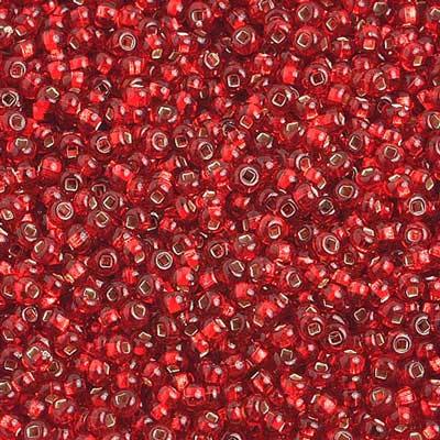 10-01284, Czech 22g Silver Lined Light Red