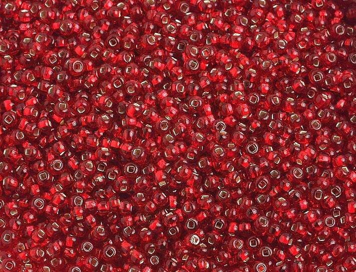 10-01308, Czech 22g Silver Lined Red