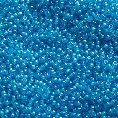 10-01372, Czech 22g Colour Lined Aqua Transparent