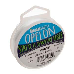 Opelon White Stretch Cord, .7mm  5m