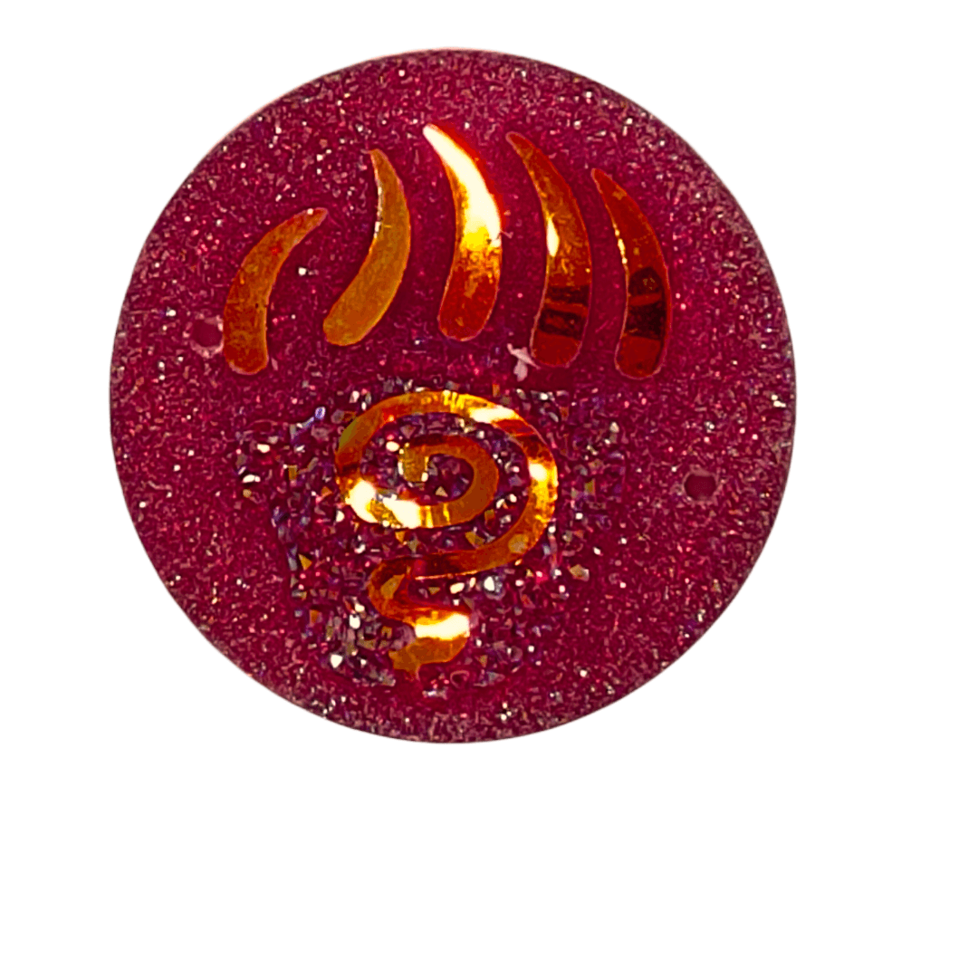 Resin Cab - Round 25mm, Claw Swirl Rose
