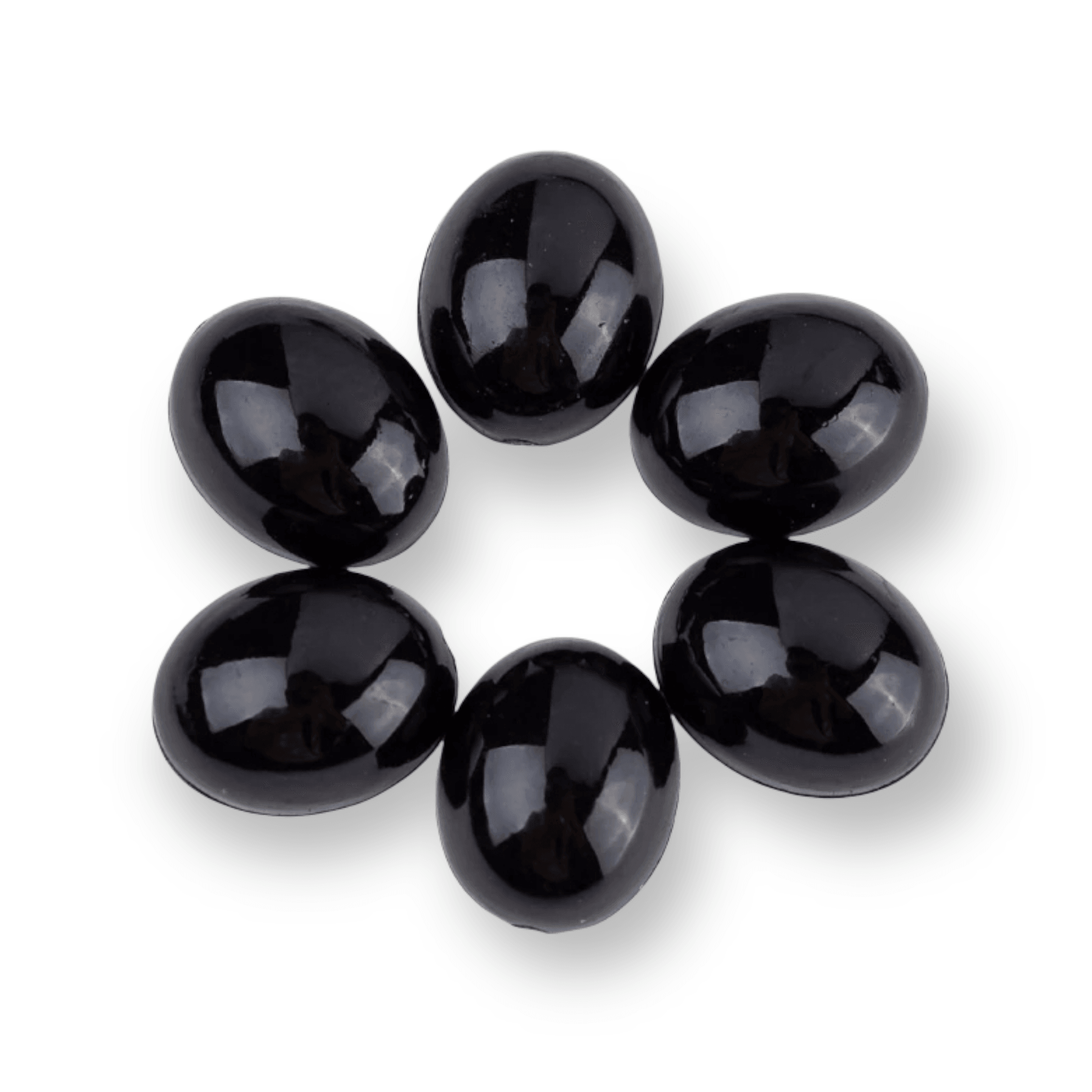 Resin Cab - Oval 8x10mm, Marble Black