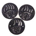 Resin Cab - Round 25mm, Claw Swirl Black