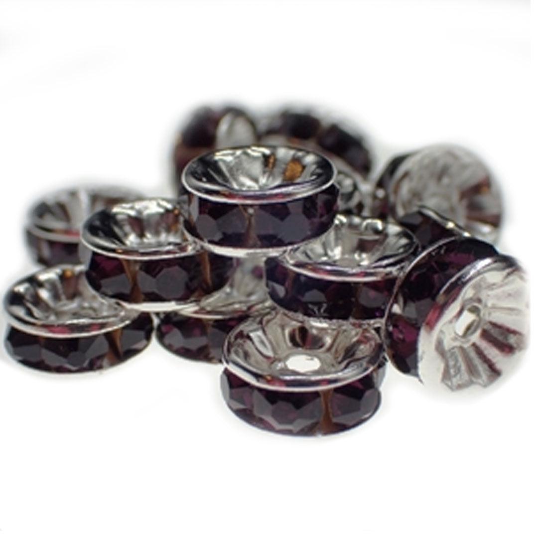 Glass Rondelle, 6mm