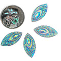 Resin Cab - Horse Eye Medium, Peacock Eye Turquoise AB