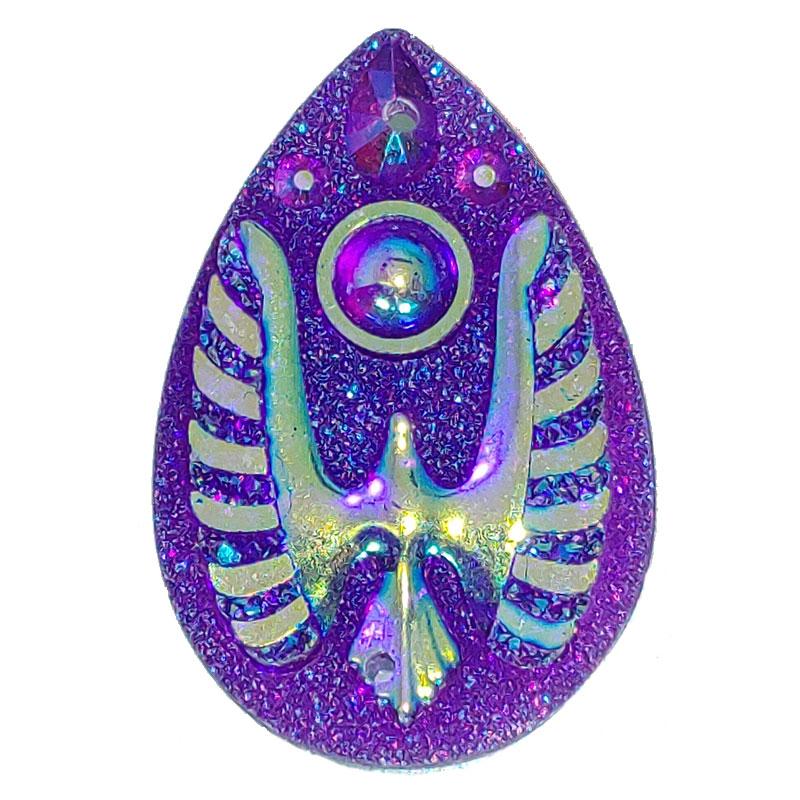 Resin Cabochon, Teardrop Thunderbird