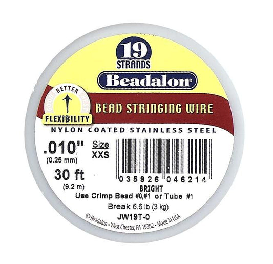 Beadalon, .010'' - 19 Strand Bright 30' - PoCo Inspired